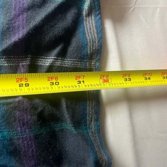 Saugatuck Dry Goods Men's XL Blue Plaid Flannel Shirt Vintage Western - Picture 7 of 9